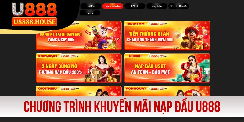 Chương trình khuyến mãi nạp đầu U888 độc quyền 2026