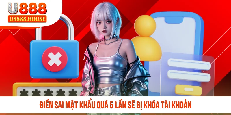 Điền sai mật khẩu quá 5 lần sẽ bị khóa tài khoản