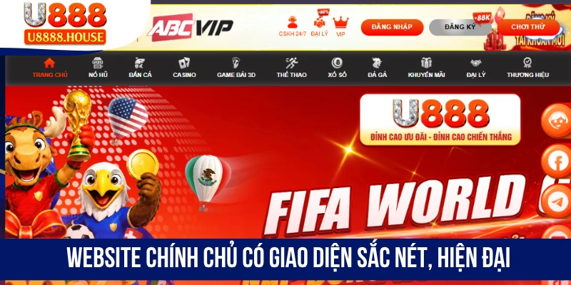 Website chính chủ có giao diện sắc nét, hiện đại